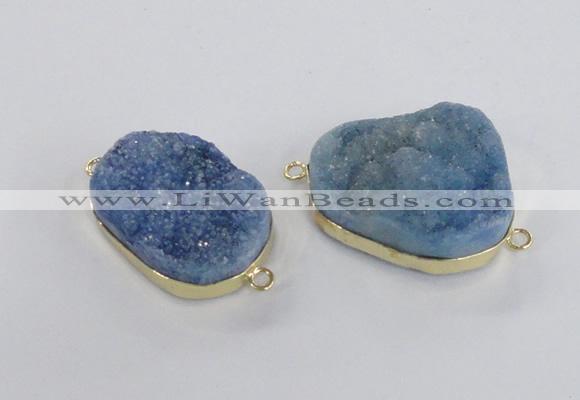 NGC566 18*25mm - 25*30mm freeform druzy agate connectors wholesale