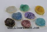 NGC568 18*25mm - 25*30mm freeform druzy agate connectors wholesale