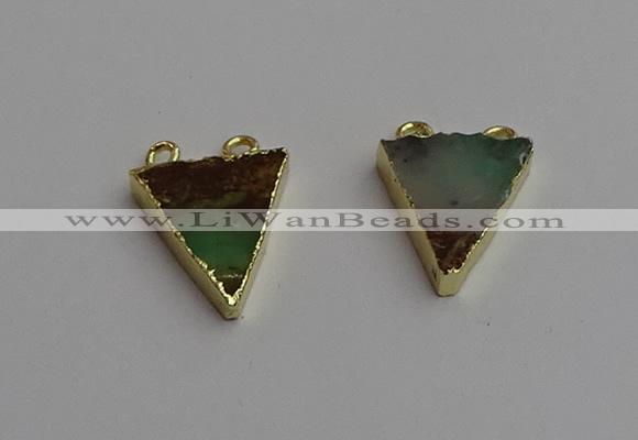 NGC5693 16*20mm triangle australia chrysoprase connectors