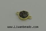 NGC5778 12mm coin plated druzy agate connectors wholesale