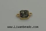 NGC5788 10*10mm square plated druzy agate connectors wholesale