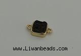 NGC5794 10*10mm square plated druzy agate connectors wholesale