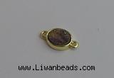 NGC5842 11*13mm oval plated druzy agate connectors wholesale