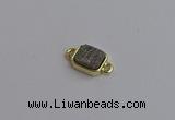 NGC5860 10*12mm rectangle plated druzy agate connectors wholesale