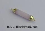 NGC5942 8*40mm tube rose quartz connectors wholesale