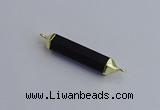 NGC5955 8*40mm tube black agate connectors wholesale