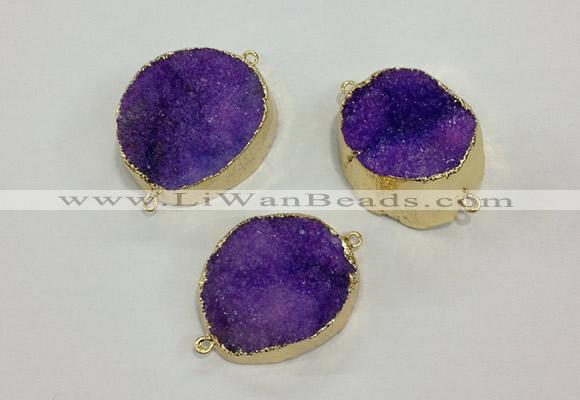 NGC622 15*20mm - 30*40mm freeform druzy agate connectors wholesale