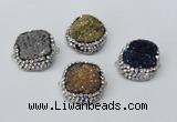 NGC634 24*25mm - 26*28mm freeform plated druzy agate connectors