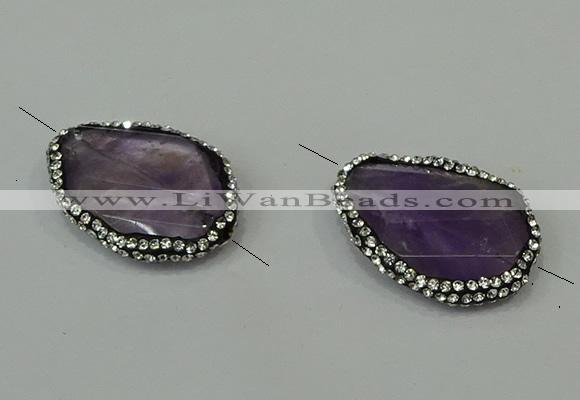 NGC6509 20*30mm - 25*35mm freeform amethyst connectors