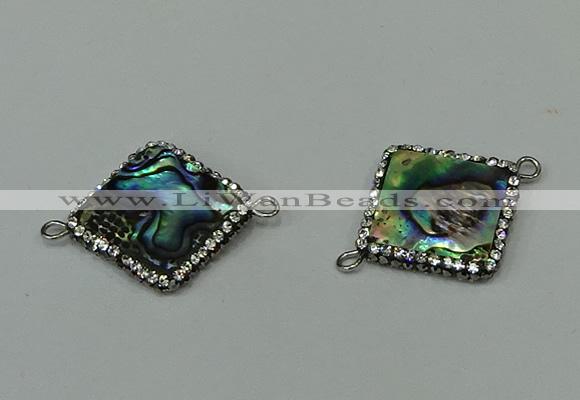 NGC6514 20*22mm diamond abalone shell connectors