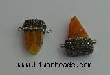 NGC6530 15*30mm - 20*40mm arrowhead agate gemstone connectors