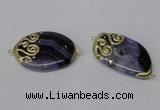 NGC655 20*30mm - 30*40mm freeform druzy agate connectors wholesale