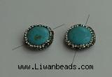 NGC6552 18mm flat round turquoise connectors wholesale