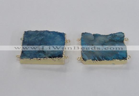 NGC662 25*30mm - 30*40mm rectangle druzy agate connectors wholesale