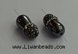 NGC6644 10*22mm teardrop hematite connectors wholesale