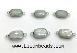 NGC7031 11*15mm faceted rectangle moonstone connectors