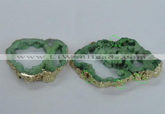 NGC705 45*75mm - 60*70mm freeform druzy agate connectors