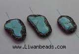 NGC7530 15*20mm - 18*25mm freeform turquoise connectors wholesale