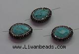 NGC7532 18*22mm - 20*25mm faceted teardrop turquoise connectors