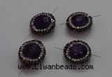 NGC7555 16mm faceted coin amethyst connectors wholesale