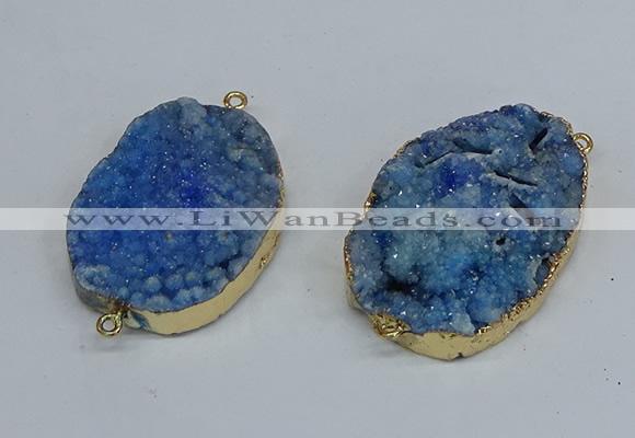 NGC8004 30*40mm - 35*45mm freeform druzy agate connectors