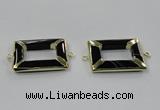 NGC886 30*40mm rectangle black agate connectors wholesale