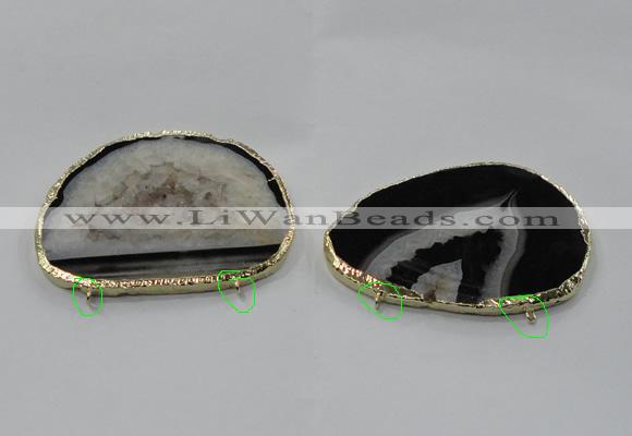 NGC900 50*65mm - 60*75mm freeform druzy agate connectors