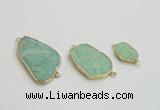 NGC950 15*20mm - 25*40mm freeform amazonite gemstone connectors