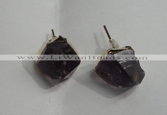 NGE11 12*15mm - 13*18mm nuggets lavender amethyst earrings wholesale