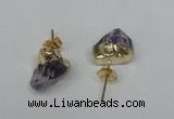 NGE12 8*12mm - 10*15mm faceted nuggets amethyst earrings wholesale