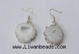 NGE128 18*20mm - 20*25mm freeform druzy agate gemstone earrings