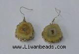 NGE129 18*20mm - 20*25mm freeform druzy agate gemstone earrings