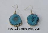 NGE132 18*20mm - 20*25mm freeform druzy agate gemstone earrings