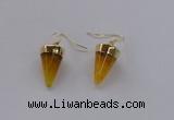 NGE156 11*20mm – 12*22mm cone agate gemstone earrings wholesale