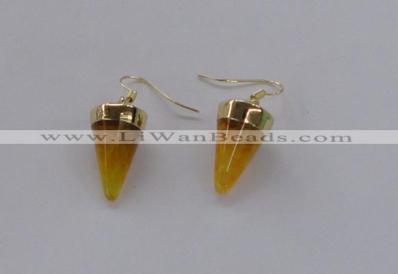 NGE156 11*20mm – 12*22mm cone agate gemstone earrings wholesale