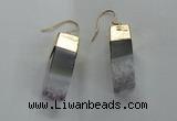 NGE20 10*25mm - 10*30mm freeform druzy amethyst earrings wholesale