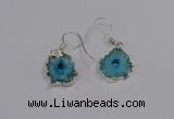 NGE209 18*20mm - 20*25mm freeform druzy agate gemstone earrings