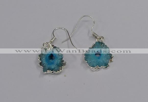 NGE209 18*20mm - 20*25mm freeform druzy agate gemstone earrings