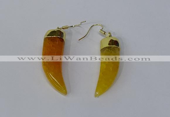 NGE227 10*40mm - 12*45mm oxhorn agate gemstone earrings wholesale