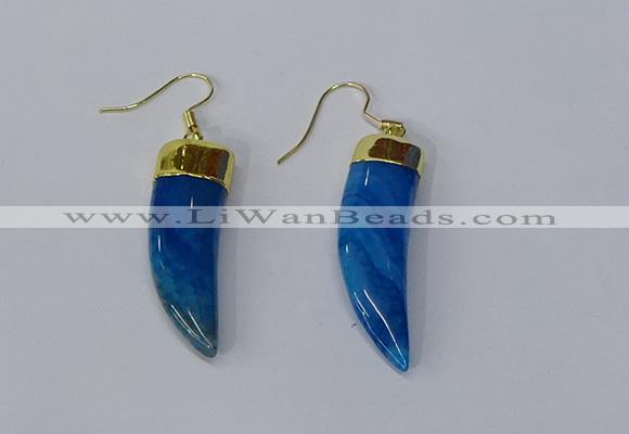 NGE230 10*40mm - 12*45mm oxhorn agate gemstone earrings wholesale