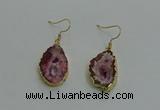 NGE260 13*18mm - 15*20mm freeform druzy agate earrings