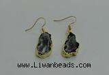 NGE263 13*18mm - 15*20mm freeform druzy agate earrings