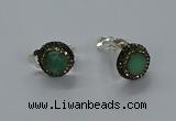 NGE283 15mm - 16mm coin australia chrysoprase earrings wholeasle