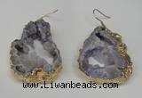 NGE29 30*35mm - 35*40mm freeform plated druzy agate earrings