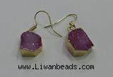 NGE323 10*14mm - 12*16mm freeform druzy agate gemstone earrings