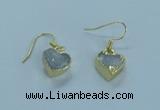 NGE360 10*10mm - 11*11mm heart druzy agate earrings wholesale