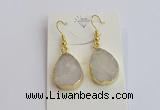 NGE400 15*20mm teardrop druzy agate gemstone earrings wholesale