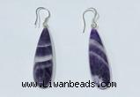 NGE410 10*35mm flat teardrop dogtooth amethyst earrings