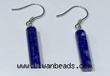 NGE411 5*18mm tube lapis lazuli earrings wholesale