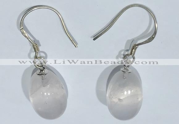 NGE416 10*14mm teardrop rose quartz earrings wholesale